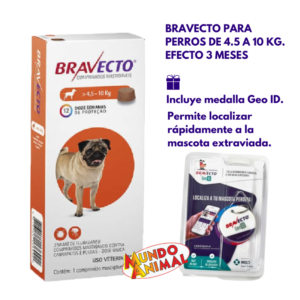 BRAVECTO PARA PERROS DE 4.5 A 10 KG - EFECTO 3 MESES