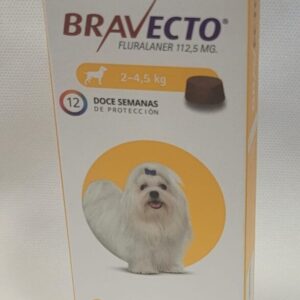 BRAVECTO PARA PERROS DE 2 A 4.5 KG - EFECTO 3 MESES