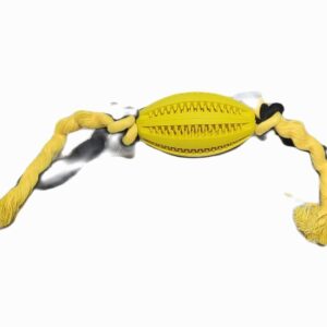 PELOTA GOMA RUGBY CON DIENTES Y SOGA