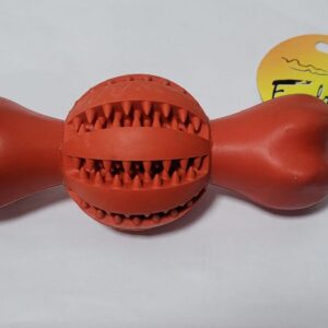 PELOTA DE GOMA CON DIENTES Y HUESO